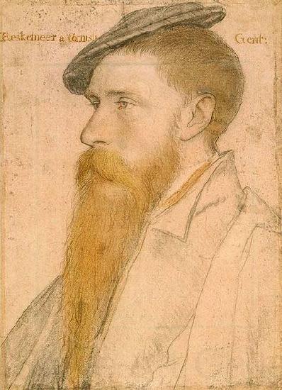Hans holbein the younger Portrait of William Reskimer. Coloured chalks on pink-primed paper